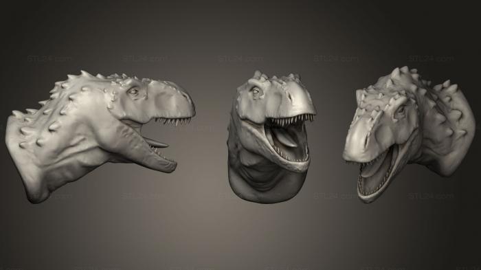 Статуэтки упрощенные (Бюст тираннозавра, STKPR_1323) 3D модель для ЧПУ станка